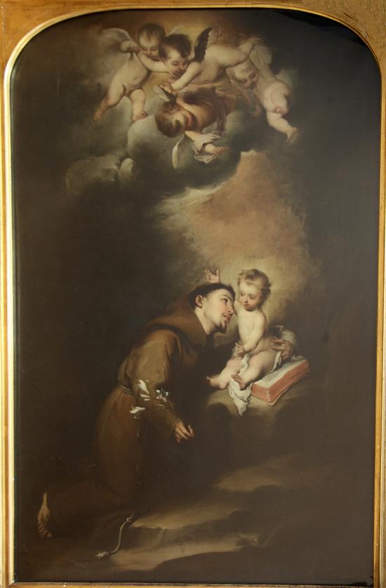 Antonio Estrada (19th/20thC) after Murillo (1617-1682) The Vision of St Anthony of Padua 49 x 33in.